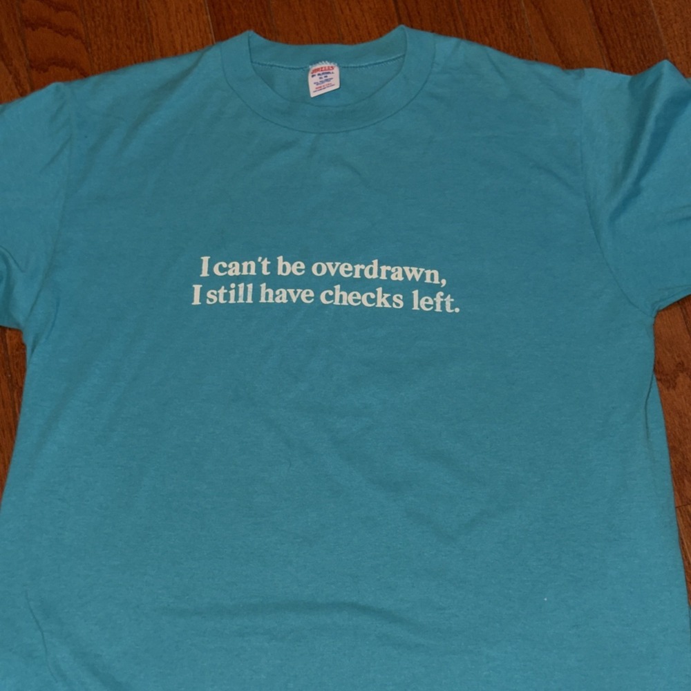 Vintage Single Stitch Jerzees T-Shirt Dad Joke Finance Made in USA - Picture 2 of 7